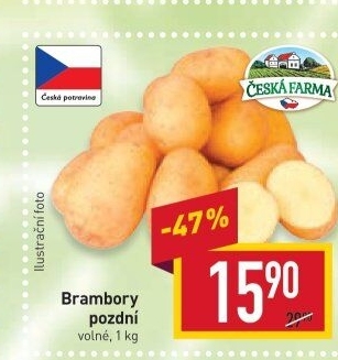 Brambory konzumní pozdní Česká farma
