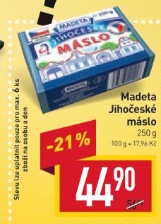 Máslo Jihočeské Madeta