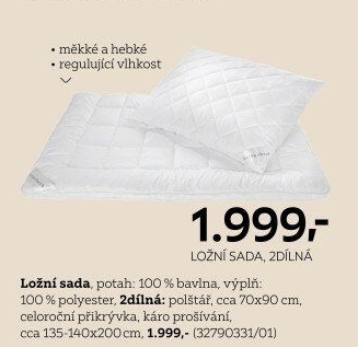 SOUPRAVA PŘIKRÝVKA, POLŠTÁŘ
