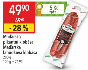 Maďarská klobása pikantní Csabahús