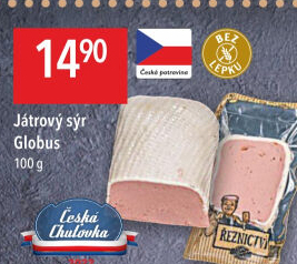 Paštika játrový sýr Globus