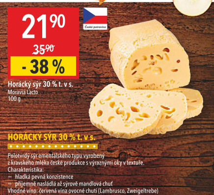 Sýr Horácký 30% Moravia