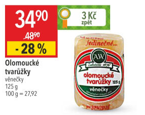 Sýr tvarůžky olomoucké věnečky A.W.