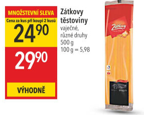 Těstoviny vaječné Zátkovy