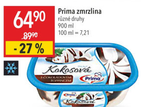 Zmrzlina ve vaničce Prima