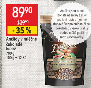 Arašídy v čokoládě Choco Exclusive Poex