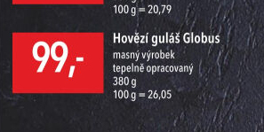 Hovězí guláš ve skle Globus