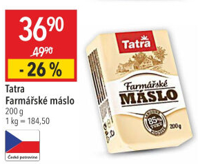 Máslo farmářské Tatra