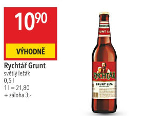 Pivo světlý ležák 11° Grunt Pivovar Rychtář