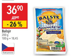 Sýr Balsýr Mlékárna Žirovnice