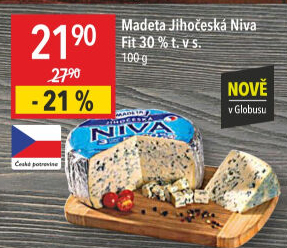 Sýr Niva Jihočeská Fit 30% Madeta