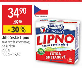 Tavený sýr Jihočeské Lipno Madeta