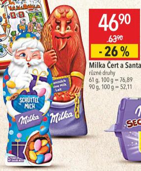 Čokoládový čert Milka