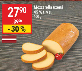 Sýr Mozzarella cihla uzená 45%