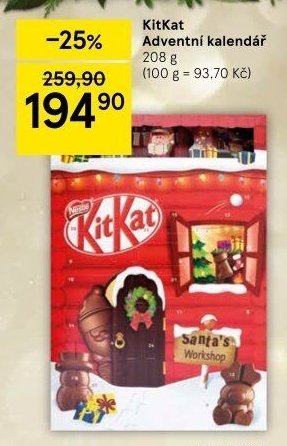 Adventní kalendář Kit Kat Nestlé