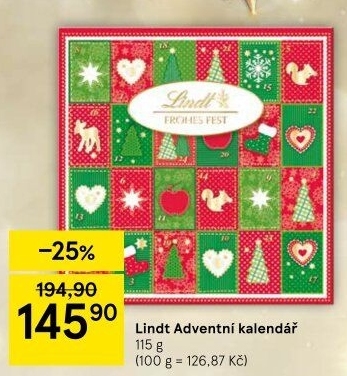 Adventní kalendář Lindt