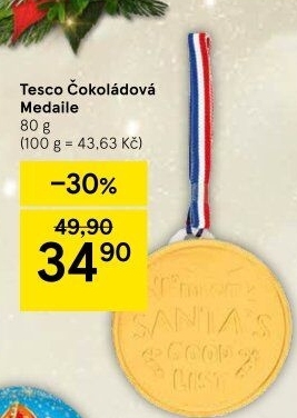 Čokoládová medaile Tesco