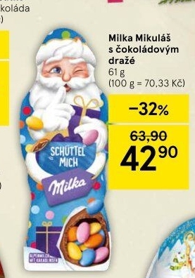 Čokoládový Mikuláš Milka