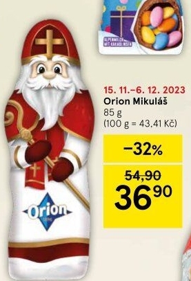 Čokoládový Mikuláš Orion