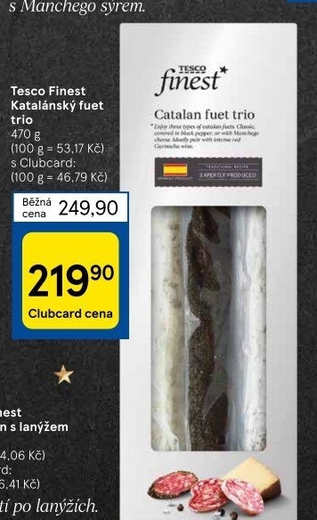 Katalánský fuet trio Tesco Finest