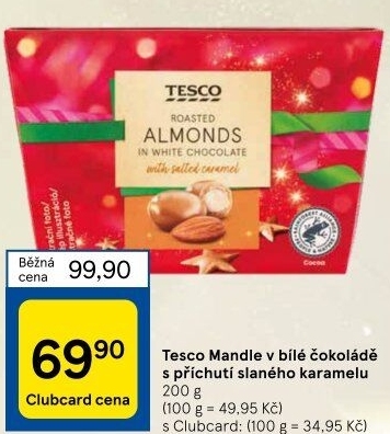 Mandle v čokoládě Tesco