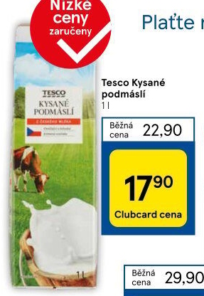 Nápoj podmáslí Tesco