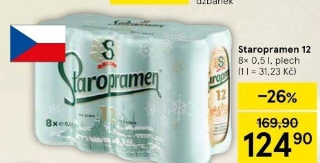 Pivo světlý ležák 12° Staropramen