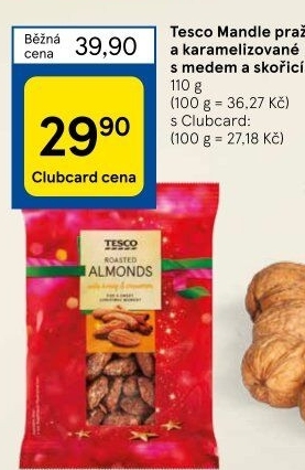Pražené mandle Tesco