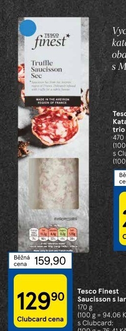 Salám Saucisson s lanýžem Tesco Finest