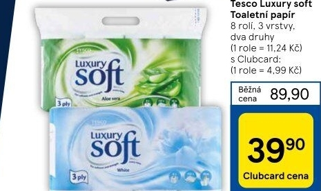 Toaletní papír 3vrstvý Luxury Tesco
