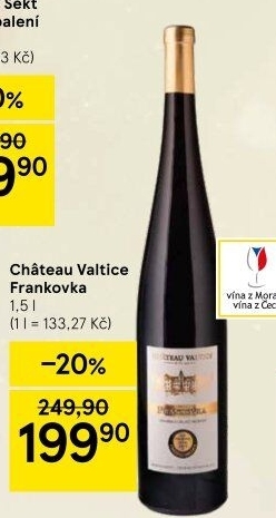 Víno Frankovka Chateau Valtice