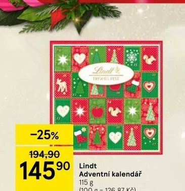 Adventní kalendář Lindt