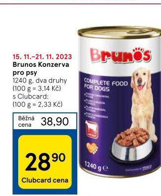 Konzerva pro psy Brunos