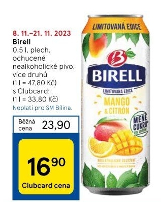Nealkoholické pivo ochucené Birell