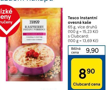 Ovesná kaše Tesco