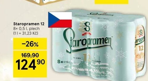 Pivo světlý ležák 12° Staropramen