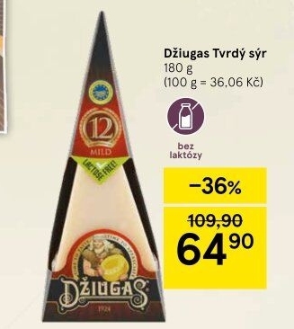 Sýr bez laktózy Džiugas