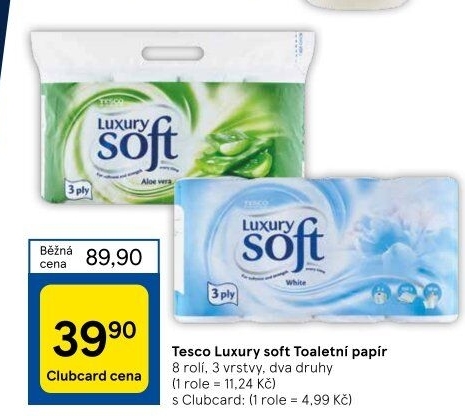 Toaletní papír 3vrstvý Luxury Tesco