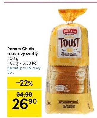 Toustový chléb Penam