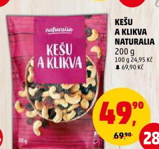 Kešu a klikva Naturalia