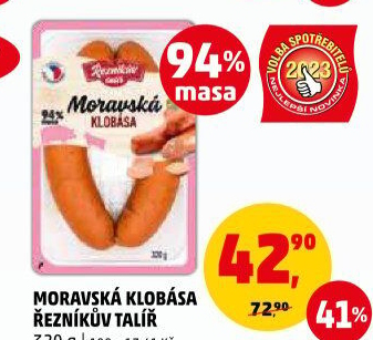 Moravská klobása Řezníkův talíř