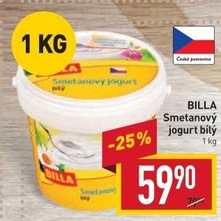 Bílý jogurt smetanový Billa