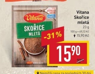 Koření Skořice mletá Vitana