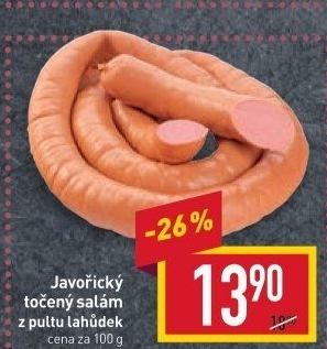 Salám javořický točený