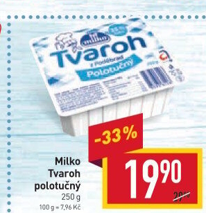 Tvaroh polotučný z Poděbrad Milko