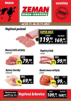 akční leták ZEMAN maso - uzeniny 20.11.2023-25.11.2023