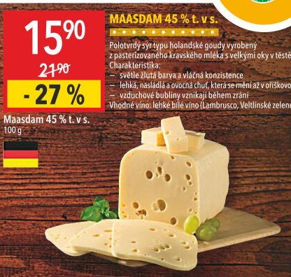 Sýr Maasdamer 45%