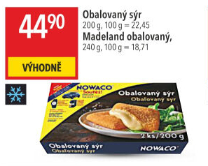 Sýr obalovaný mražený Nowaco