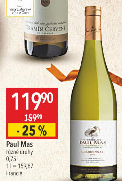 Víno Chardonnay Paul Mas