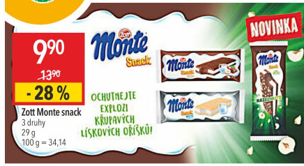 Dezert mléčný Monte Snack Zott